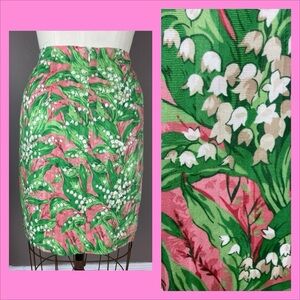 NWT Steven Stolman Lily of the Valley Print Cotton Skirt